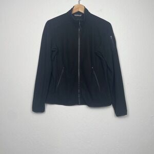 Arcteryx Women's Delta LT Jacket Zip Neck Pullover Black Waffle Grid Size Small